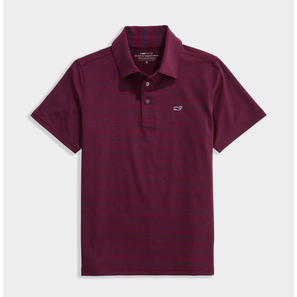 Vineyard Vines Sankaty Striped Polo - Red and Blue